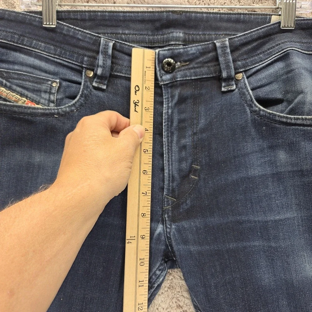 Diesel Jeans Mens 32x30 Blue Thavar Slim Skinny Dark Wash Stretch 0607A
